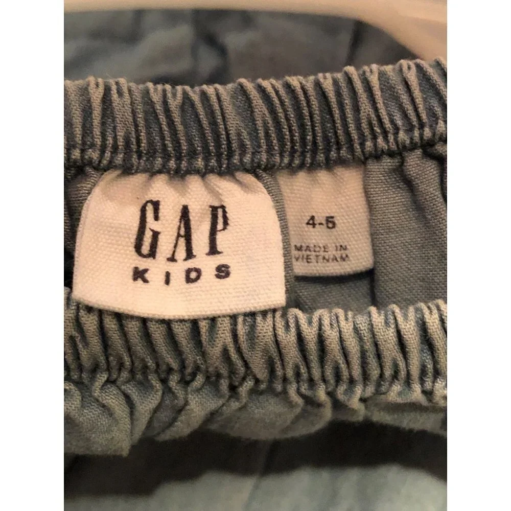 GAP Girl's Soft Chambray Short Puff Sleeve One Piece‎ Romper NWT